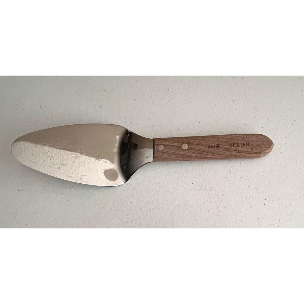 Vintage Dexter S245R Pie Cake Server Spatula Stainless Steel Wood Handle 11"